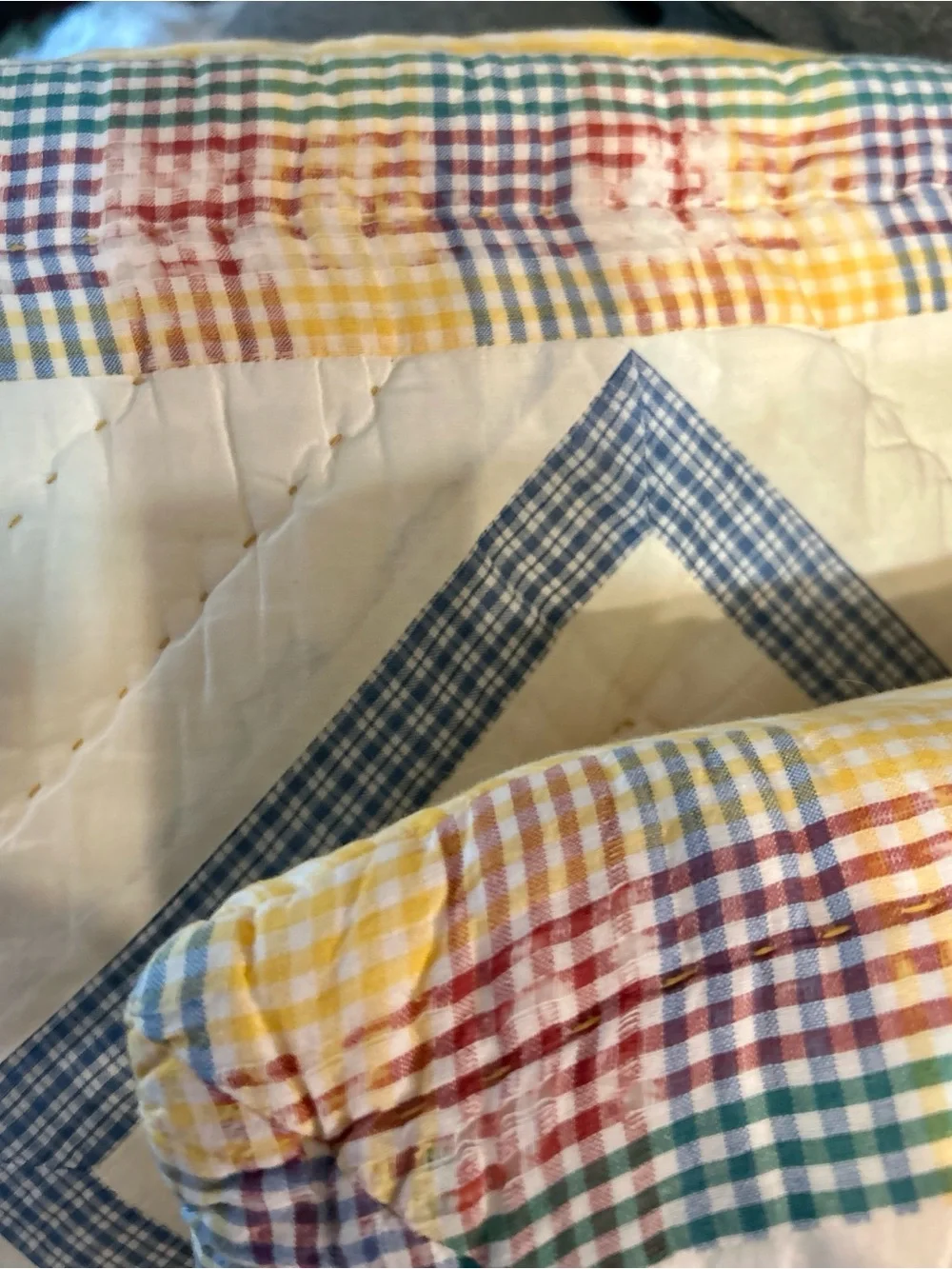 Pr Patchwork Quilted Pillows Country Style